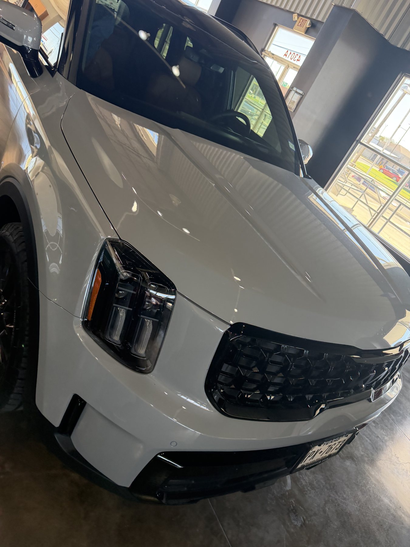 White SUV front detail