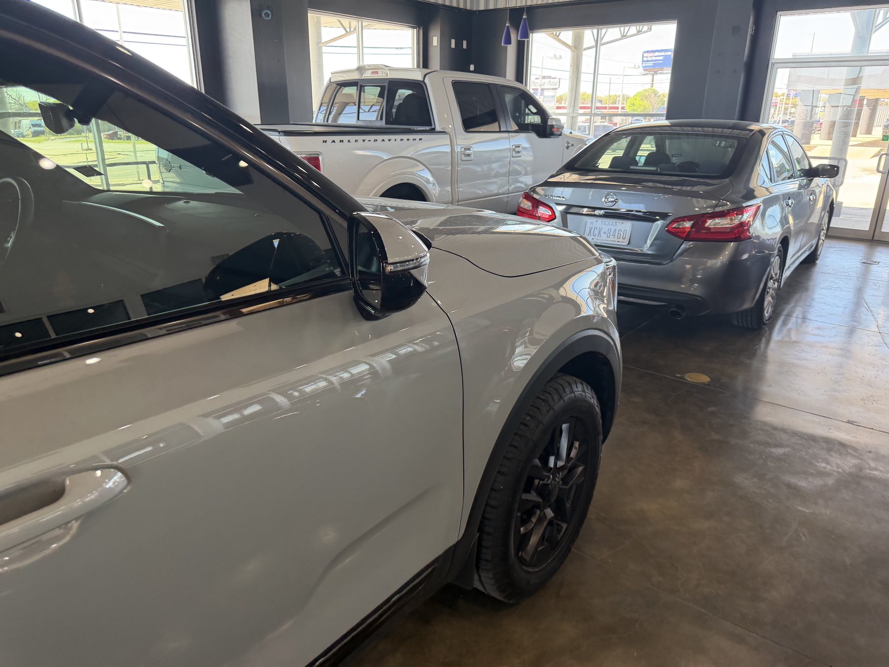 White SUV front side